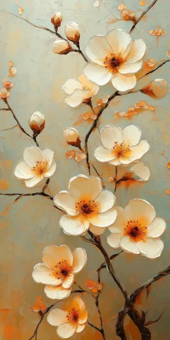 Wandbild 20 x 40 cm White Flowers II<EUROART Best