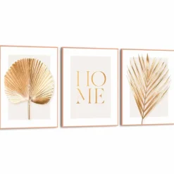 Reinders Bilder Mit Rahmen-Wandbild Home Deco 3tlg. Gold