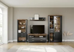 Regale|Regale|set one by Musterring Wandboard York Graphit / Eiche