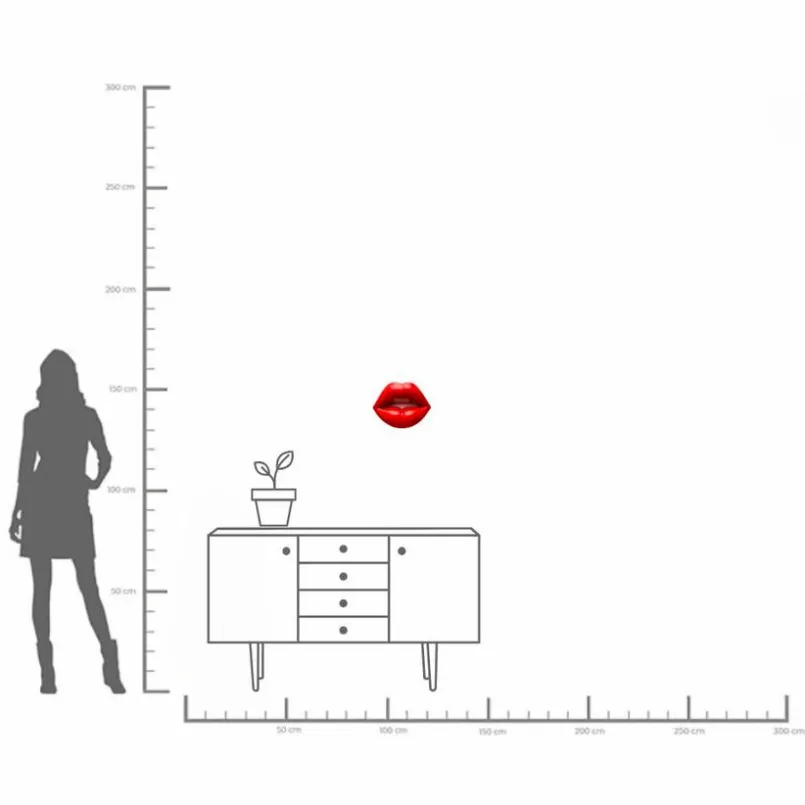 KARE DESIGN Wandobjekte-Wanddeko Lips 56647 Rot