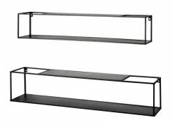 Regale|Regale|Haku Wandregal 2er-Set Leicester Schwarz