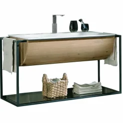 Voglauer Waschbeckenunterschränke-Waschtisch-Set Vquell Braun