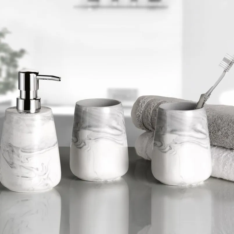 Kleine Wolke Badzubehör-WC-Garnitur Marble Weiß