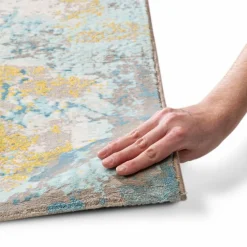 Moderne Teppiche-Webteppich Bloom 160 x 230 cm Grünblau