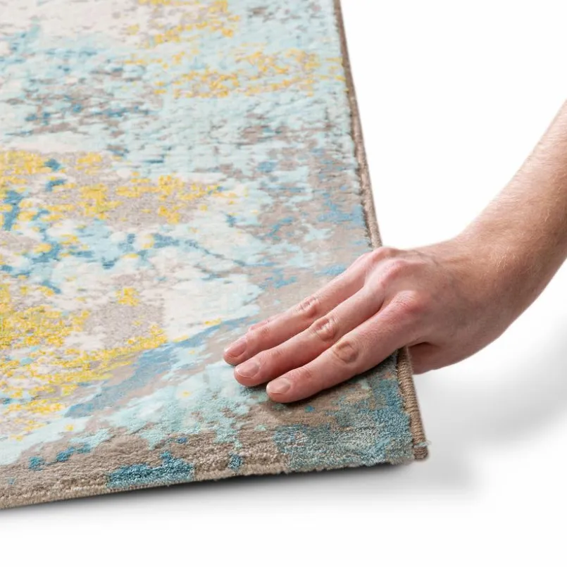 Moderne Teppiche-Webteppich Bloom 160 x 230 cm Grünblau