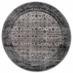 Moderne Teppiche-Webteppich Etena Ø 200 cm Schwarz / Grau