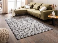 Natur(Look) Teppiche|Moderne Teppiche| Webteppich Moroccan 140 x 200 cm Grau / Beige