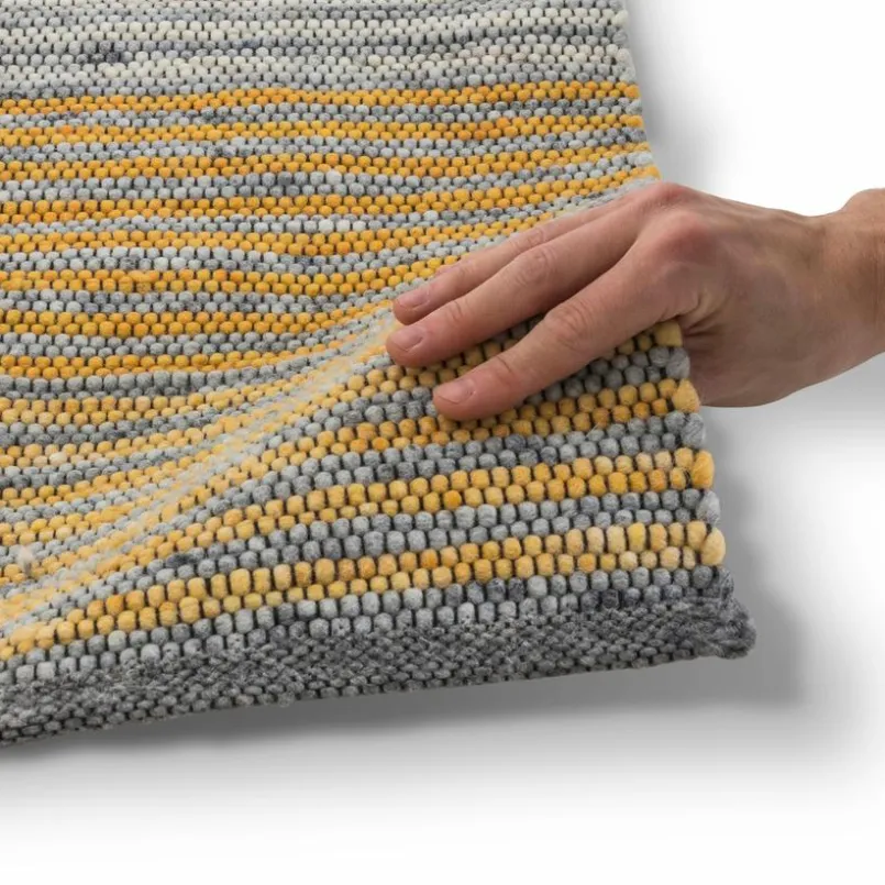 Natur(Look) Teppiche|TISCA Webteppich Orlando Design 140 x 200 cm Gelb