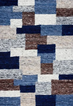 Moderne Teppiche|Paulig Teppiche Webteppich Salsa Swing PW 170 x 240 cm Blau