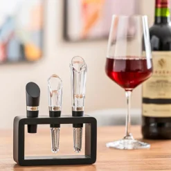 Bar- & Weinzubehör|AdHoc Wein-Set Vine 4tlg. Schwarz