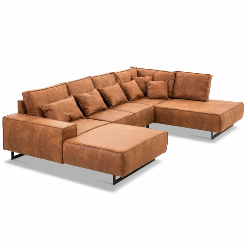 filippo Sofas & Couches-Wohnlandschaft Antwerp Cognac