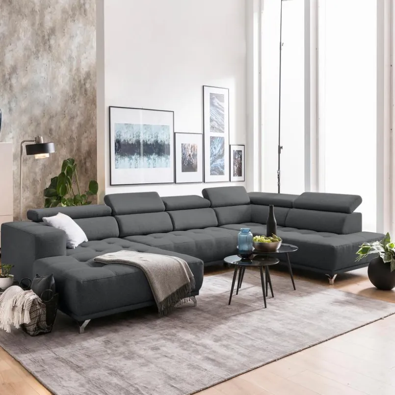 Sofas & Couches|SOMETA Wohnlandschaft Cancun Mittelgrau
