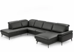 Sofas & Couches|HUKLA Wohnlandschaft Montpellier Schwarz