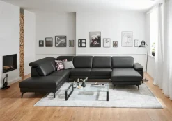 Sofas & Couches|HUKLA Wohnlandschaft Montpellier Schwarz