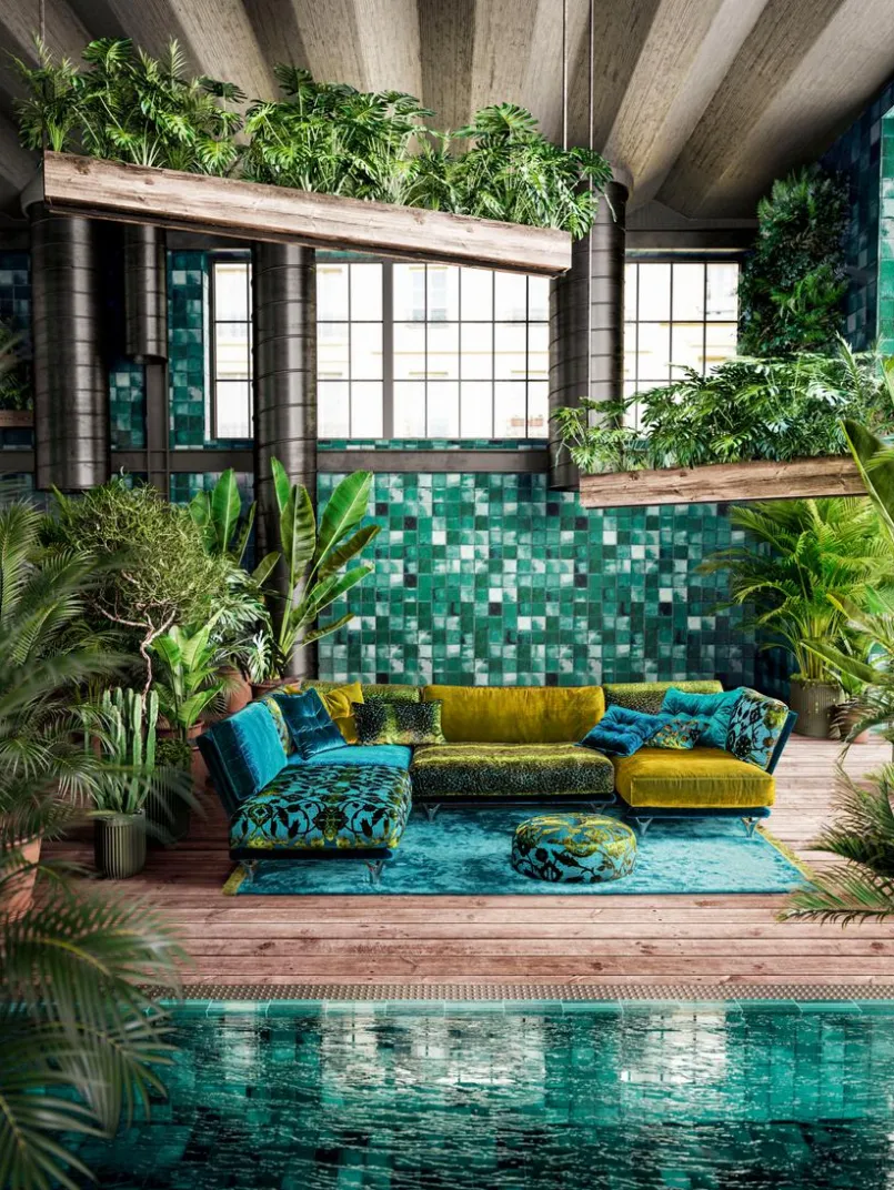 Bretz Sofas & Couches-Wohnlandschaft Napali Türkis