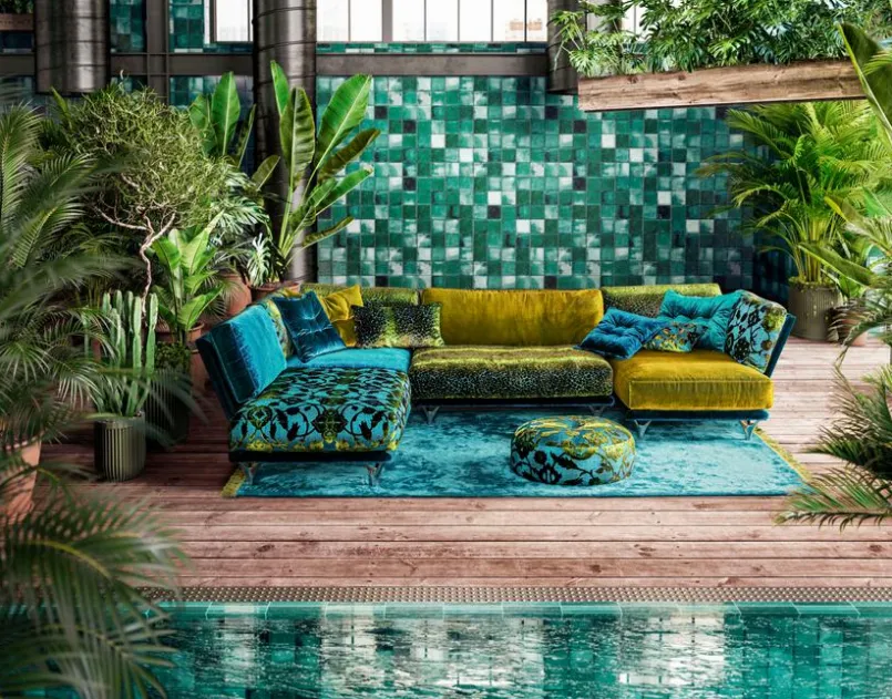 Bretz Sofas & Couches-Wohnlandschaft Napali Türkis