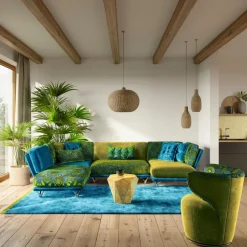 Bretz Sofas & Couches-Wohnlandschaft Napali Türkis