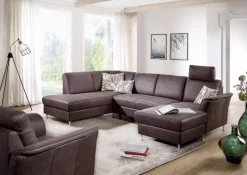 ponsel Sofas & Couches-Wohnlandschaft S112 / L112 Flintstone Dunkelbraun