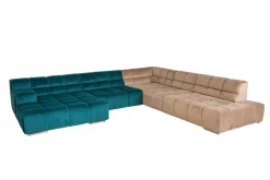 designwerk Sofas & Couches-Wohnlandschaft Temple Beige / Blau