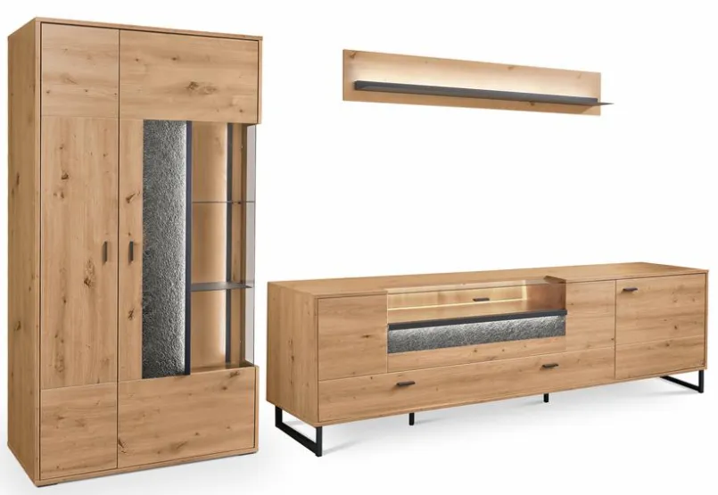 set one by Musterring Wohnwände & Tv-Lowboards-Wohnwand Deltona Eiche Artisan