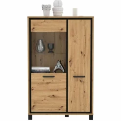 FORTE Wohnwände & Tv-Lowboards-Wohnwand Farida Eiche Artisan