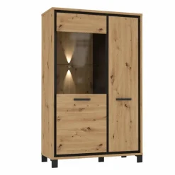 FORTE Wohnwände & Tv-Lowboards-Wohnwand Farida Eiche Artisan