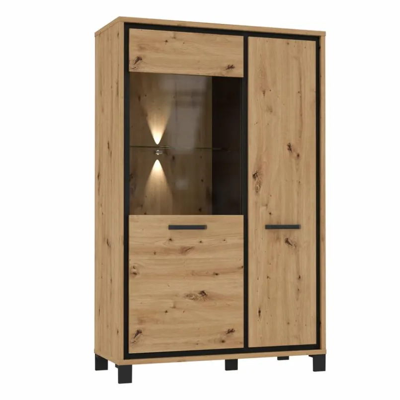 FORTE Wohnwände & Tv-Lowboards-Wohnwand Farida Eiche Artisan