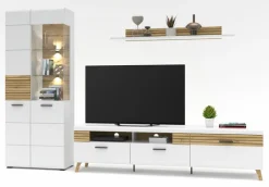 Innostyle Wohnwände & Tv-Lowboards-Wohnwand Salerno Weiß
