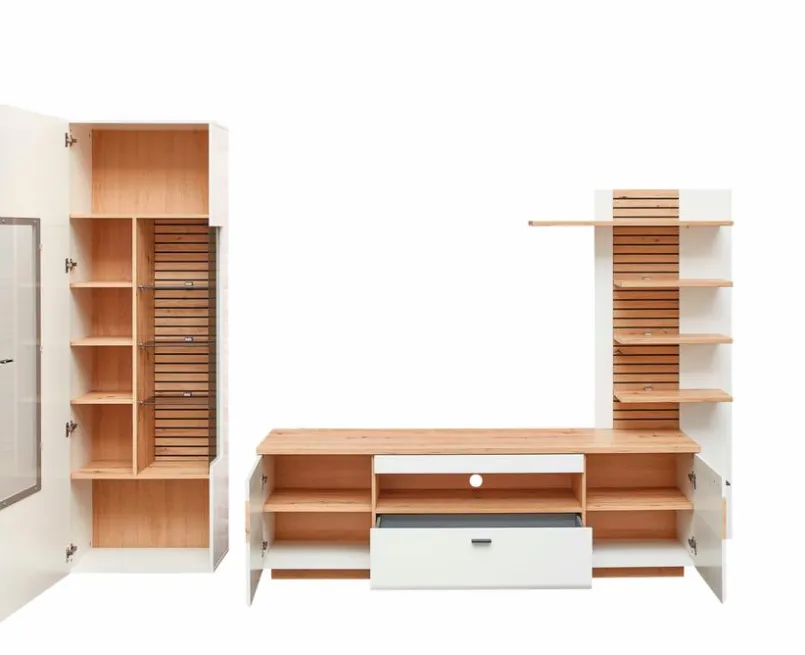 Wohnconcept Wohnwände & Tv-Lowboards-Wohnwand Duron Weiß / Matt