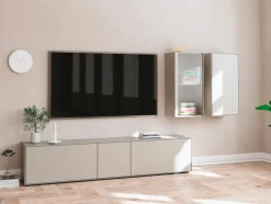RAUM.FREUNDE Wohnwände & Tv-Lowboards-Wohnwand Edge Silbergrau