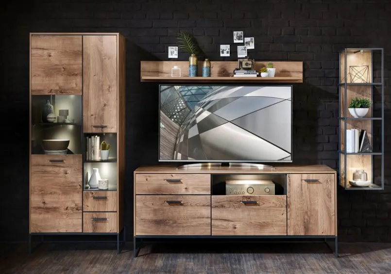 Wohnwände & Tv-Lowboards|Wohnconcept Wohnwand Manhattan 4tlg. Eiche