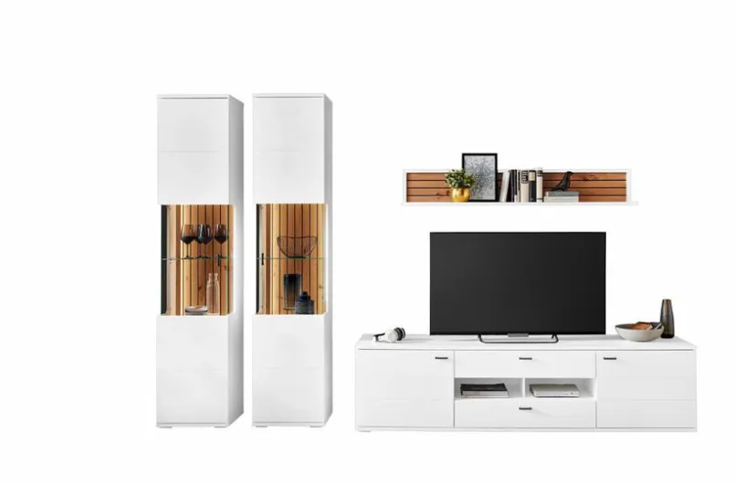 IDEAL Wohnen Wohnwände & Tv-Lowboards-Wohnwand Morella 4tlg. Weiß