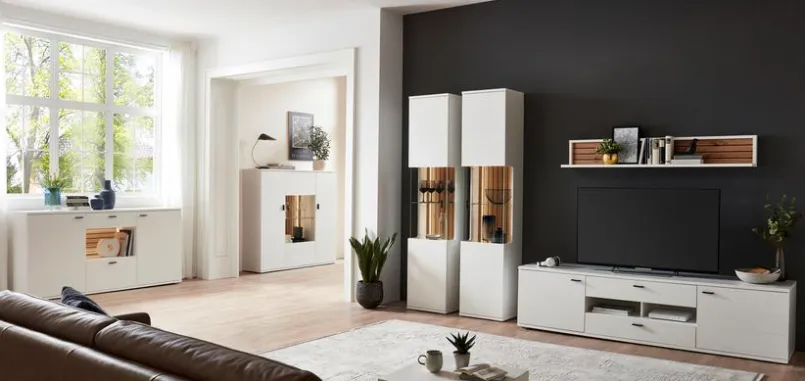 IDEAL Wohnen Wohnwände & Tv-Lowboards-Wohnwand Morella 4tlg. Weiß