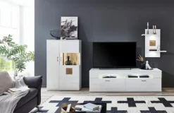 IDEAL Wohnen Wohnwände & Tv-Lowboards-Wohnwand Topeka Weiß / Hochglanz